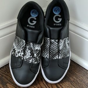 G By Guess Loafers  Size 6 1/2. Black with Print.